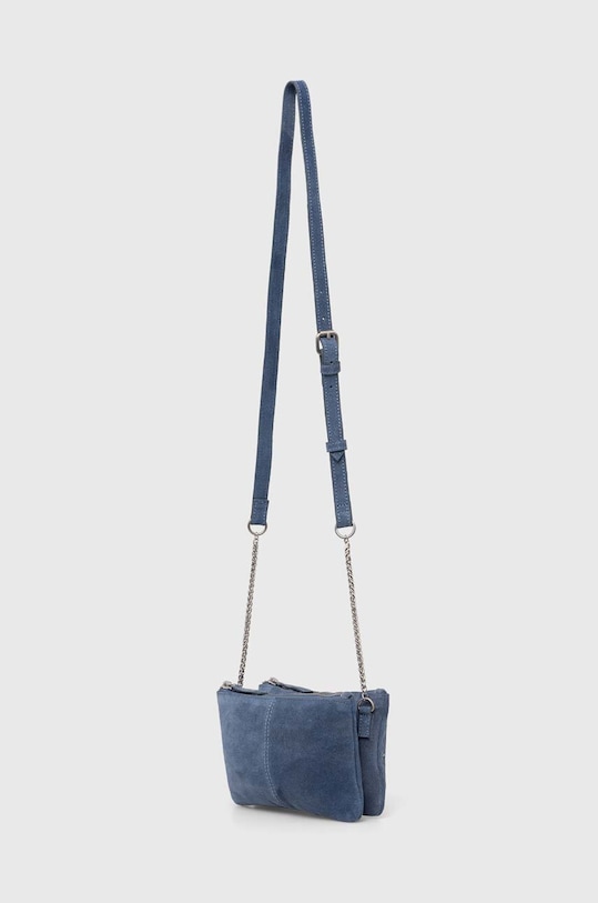 Accesorii Pepe Jeans geanta de mana din piele intoarsa PL031532 albastru