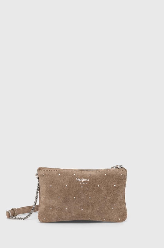 Pepe Jeans geanta de mana din piele intoarsa nu incape in A4 bej PL031532