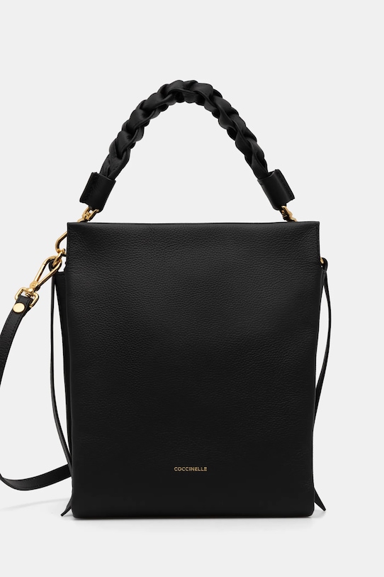 Kožená kabelka Coccinelle přírodní kůže černá E1.M50.13.01.01