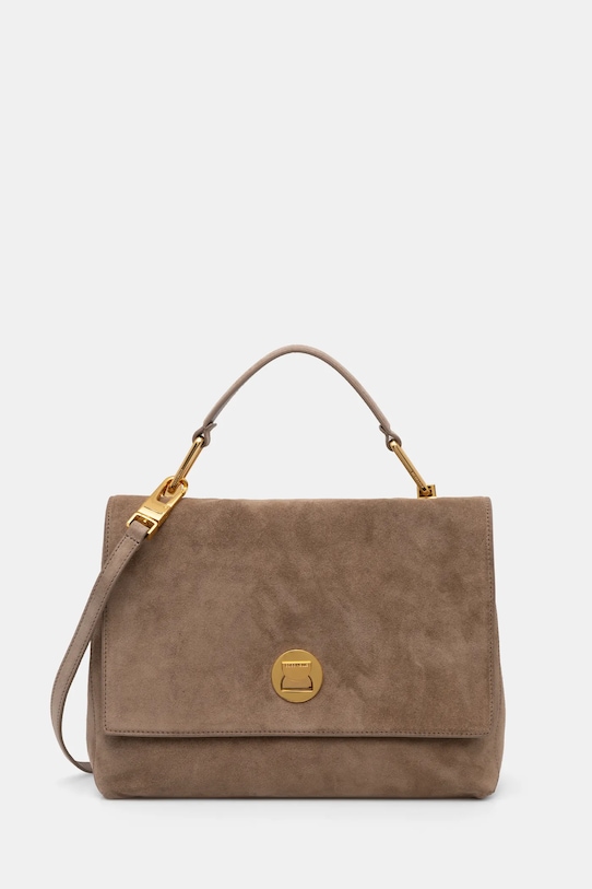 Coccinelle torebka zamszowa nie mieści A4 beżowy E1.MD1.18.01.01