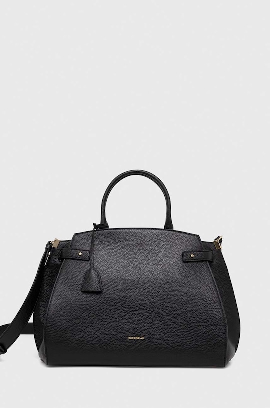 Kožená kabelka Coccinelle přírodní kůže černá E1.QLA.18.01.01