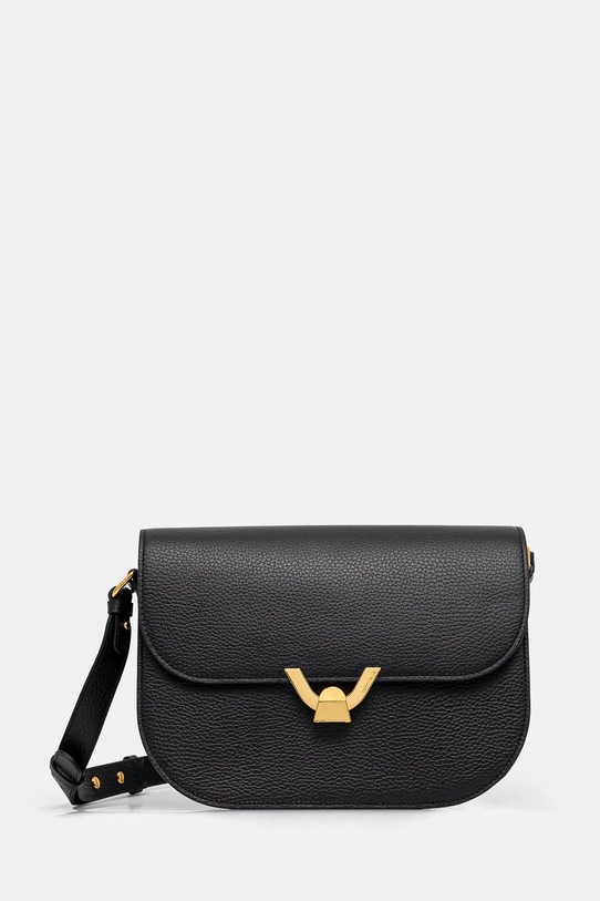 Kožená kabelka Coccinelle přírodní kůže černá E1.QTF.15.01.01