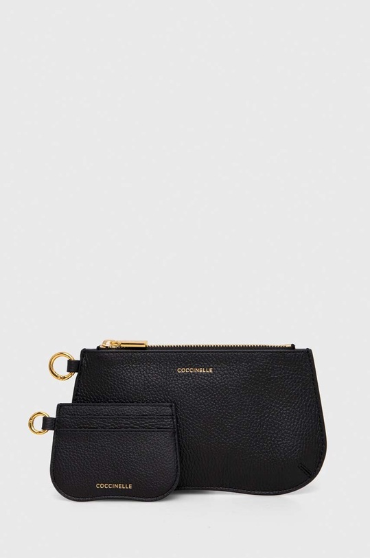 Usnjena torbica za okoli pasu Coccinelle Ne ustreza A4 črna E5.MQF.28.01.01