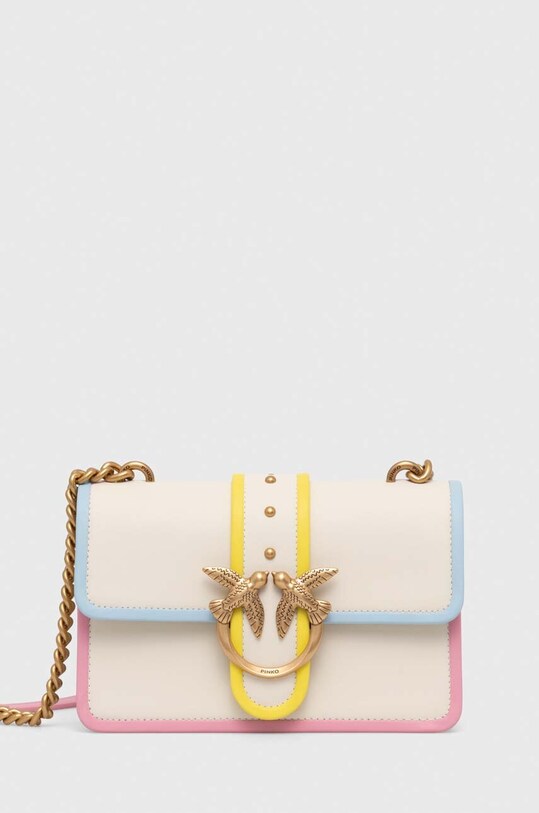 Pinko borsa a mano in pelle applique bianco 100059.A1K1