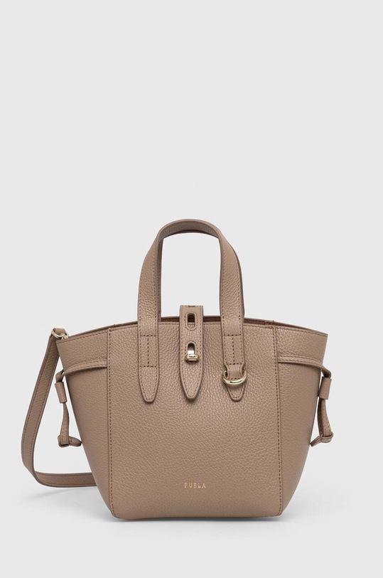 Furla torebka skórzana skóra licowa beżowy BASRFUA.HSF000.1257S
