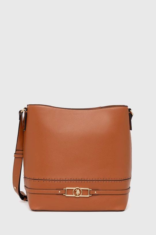 Kabelka U.S. Polo Assn. hladký hnědá BEUQM6428WVP.521