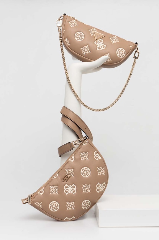 Τσάντα Guess απομίμηση λείου δέρματος μπεζ HWPG93.14710