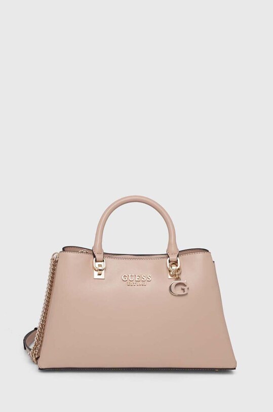 Τσάντα Guess απομίμηση λείου δέρματος μπεζ HWVG92.25060