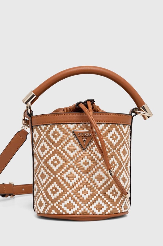 Τσάντα Guess RIANEE απομίμηση λείου δέρματος μπεζ HWWR92.28720