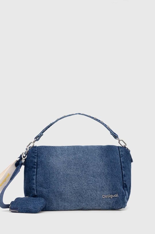 Desigual torebka DENIM PRIORI LOVE nie mieści A4 granatowy 24SAXD03