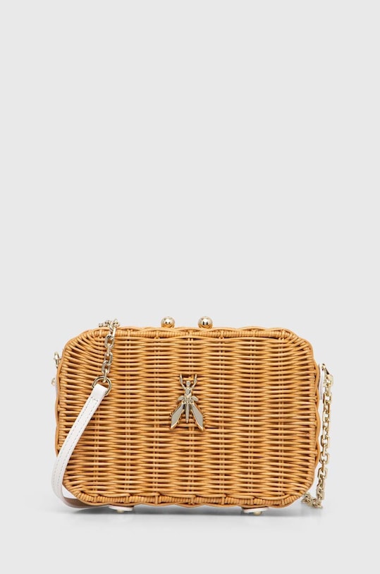 Kabelka Patrizia Pepe usňová koža béžová 2B0071.V017