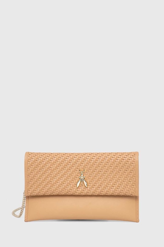 Patrizia Pepe kopertówka skórzana skóra licowa beżowy 2B5460.L111