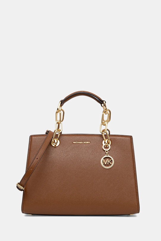 Δερμάτινη τσάντα MICHAEL Michael Kors λείο δέρμα καφέ 30S4GCYS2T