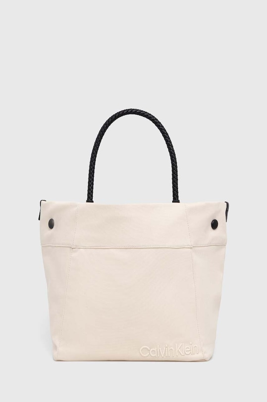 Τσάντα Calvin Klein υφασμάτινο μπεζ K60K611646
