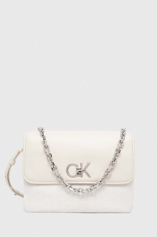 Calvin Klein torebka nie mieści A4 beżowy K60K611877