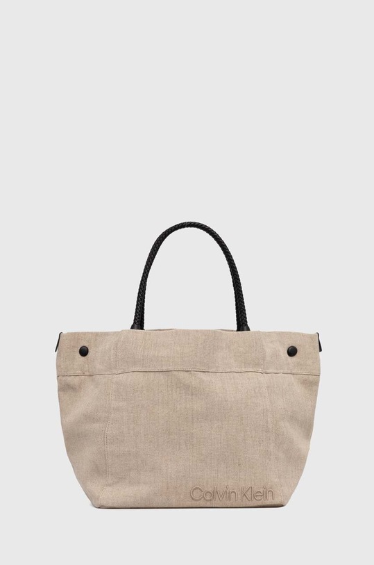 Kabelka Calvin Klein jednofarebný béžová K60K611994
