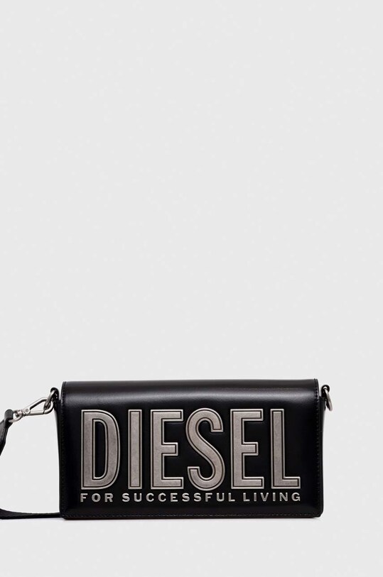 Diesel torebka skórzana nie mieści A4 czarny X09775.P6183