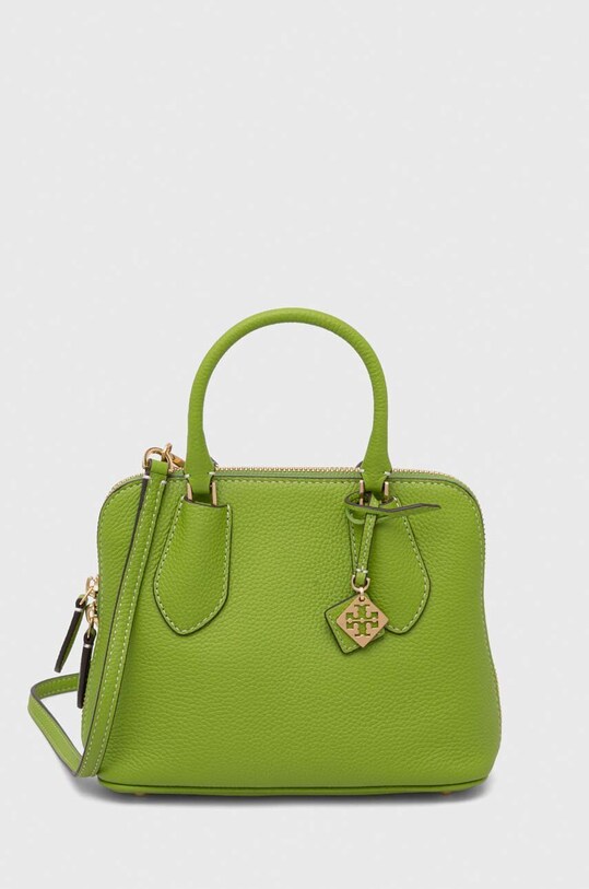 Шкіряна сумочка Tory Burch лицьова шкіра зелений 155619.300