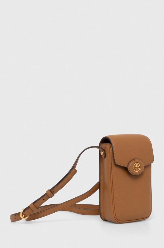 Tory Burch pokrowiec na telefon skórzany Robinson Pebbled Phone 156748.202 brązowy SS24