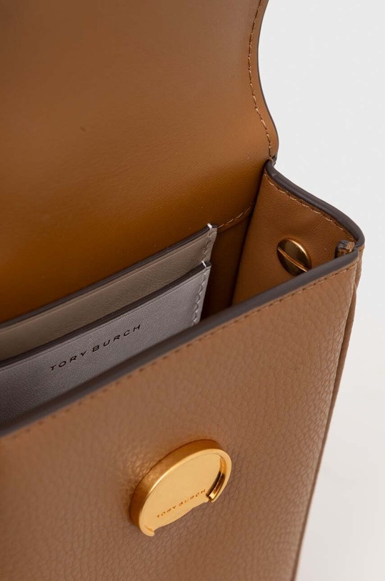 Kožený obal na telefón Tory Burch Robinson Pebbled Phone 156748.202 hnedá