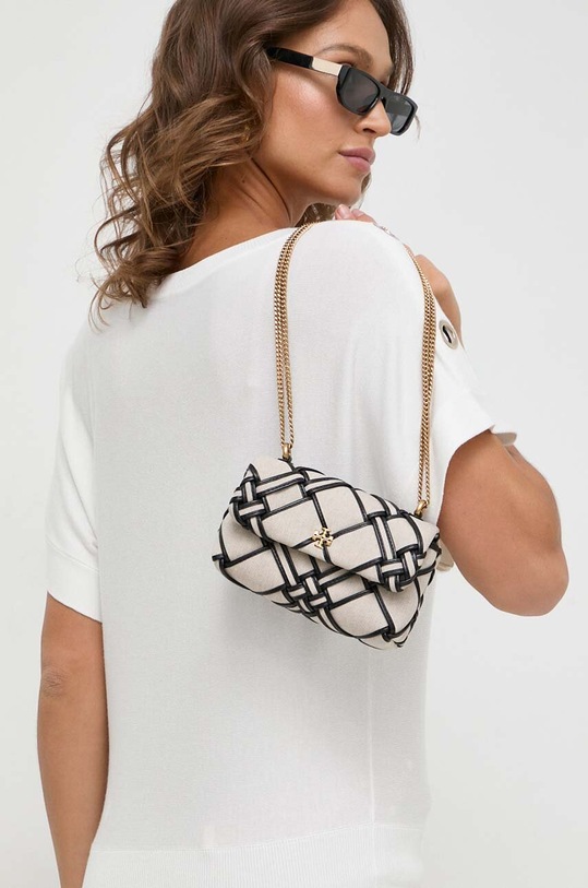 Torbica Tory Burch Kira Woven Canvas 154831.270 bež
