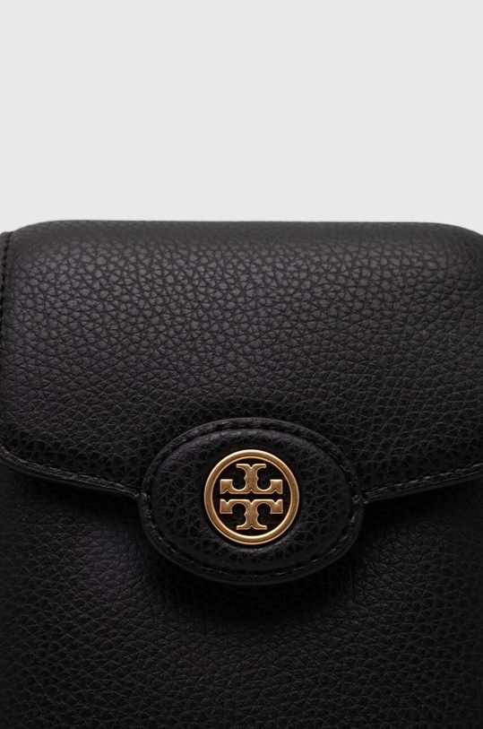 Kožený obal na telefón Tory Burch Robinson Pebbled čierna 156748.001