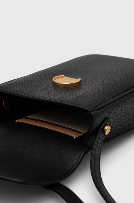 Kožený obal na telefón Tory Burch Robinson Pebbled 156748.001 čierna