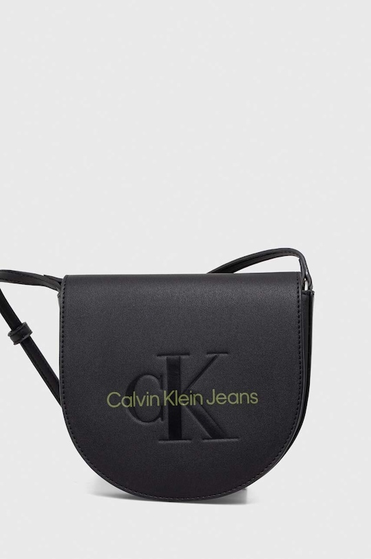 Τσάντα Calvin Klein Jeans απομίμηση λείου δέρματος μαύρο K60K611966