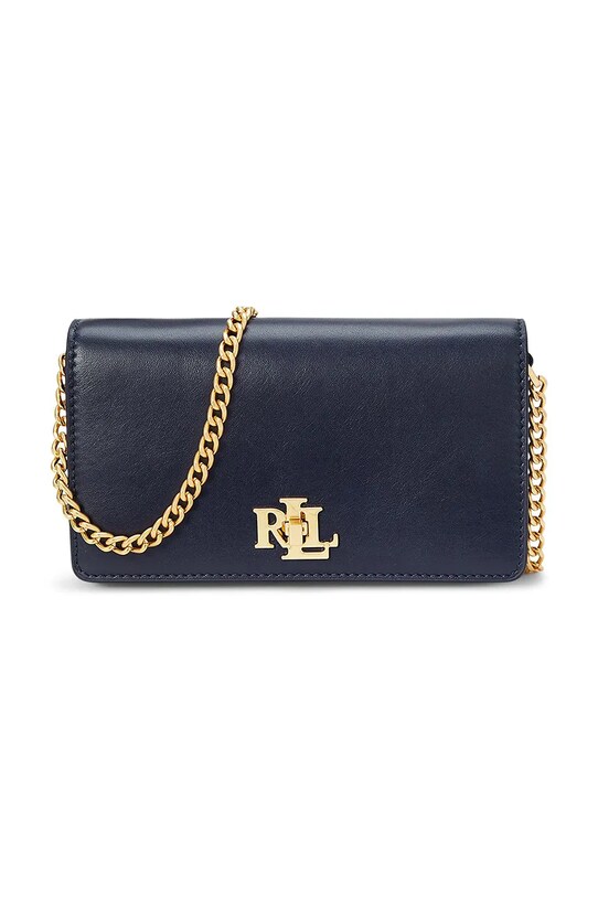 Lauren Ralph Lauren geantă de piele uni bleumarin 432915377