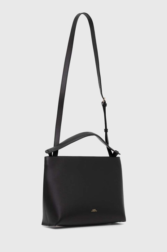 Kožená kabelka A.P.C. Sac Ashley PXAWV.F61739.LZZ černá SS24