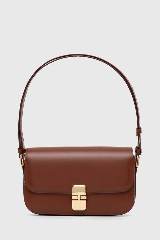A.P.C. poșetă de piele Sac Grace Baguette uni maro PXBMW.F61615.CAD