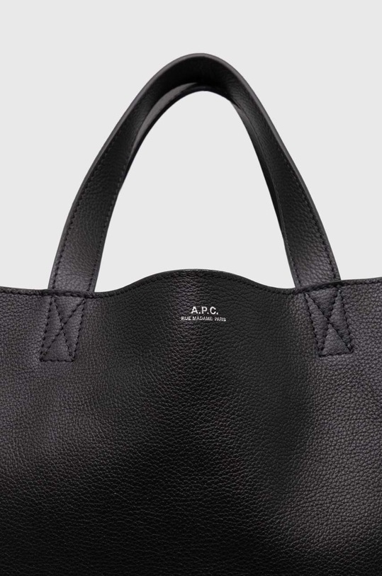 A.P.C. borsa a mano in pelle Cabas Maiko Medium Horizontal nero PXBOK.M61770.LZZ