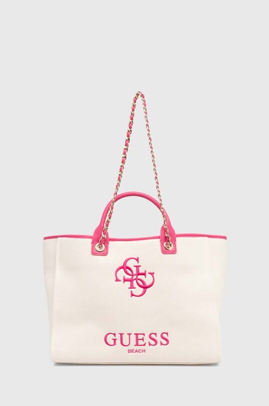 Guess borsa da mare CANVAS applique beige E4GZ16.WFCE0