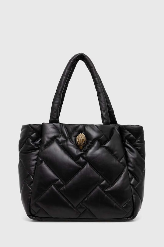 Шкіряна сумочка Kurt Geiger London лицьова шкіра чорний 2043200109