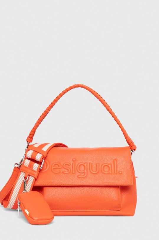 Kabelka Desigual imitácia kože oranžová 24SAXP79