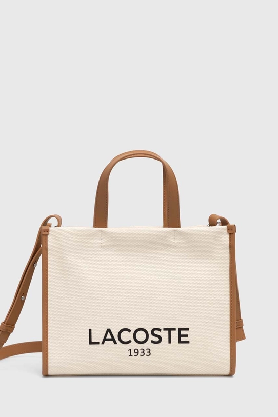 Чанта Lacoste надпис бежов NF4641TD