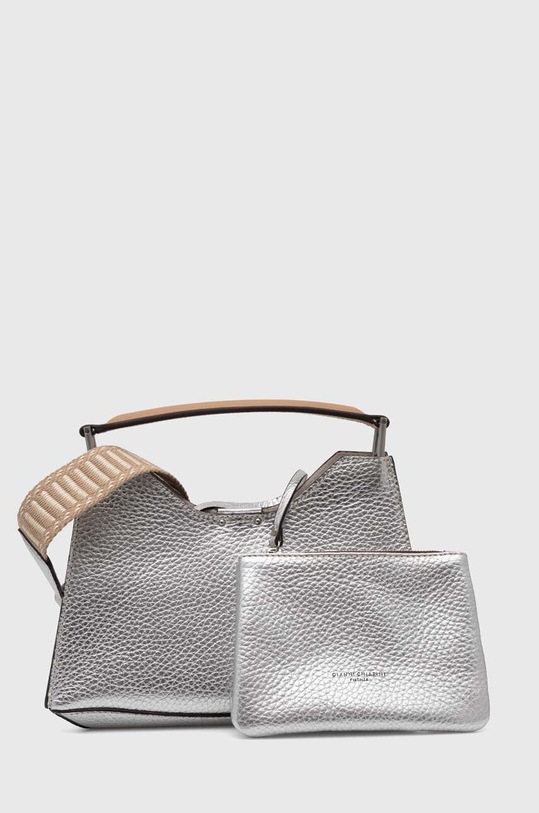 Gianni Chiarini torebka skórzana skóra licowa srebrny BS.10565.RNGDBL