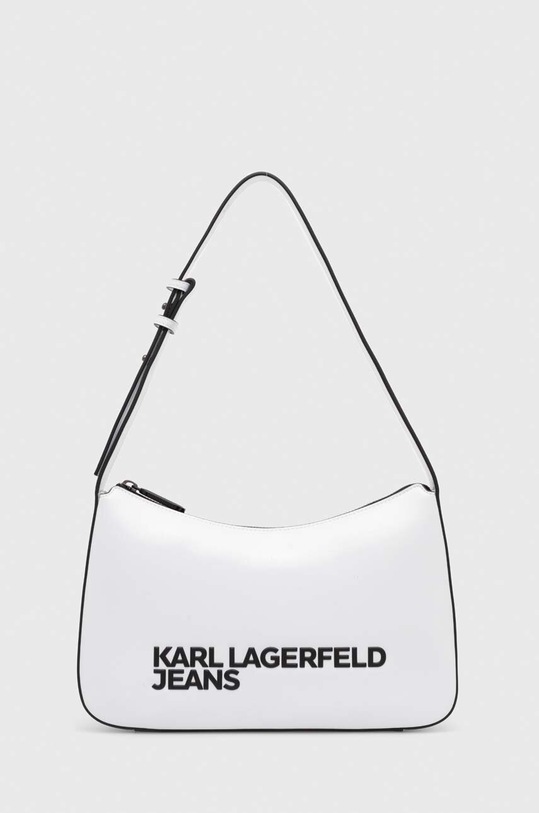 Чанта Karl Lagerfeld Jeans ESSENTIAL LOGO BAGUETTE не побира А4 бял 241J3006