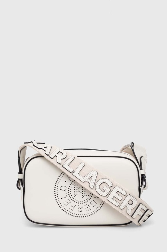 Δερμάτινη τσάντα Karl Lagerfeld λείο δέρμα λευκό 241W3029