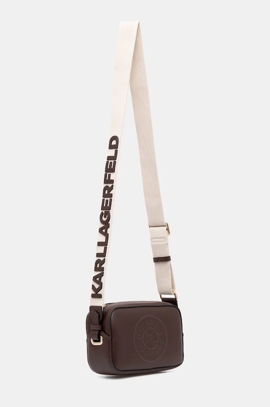 Kožená kabelka Karl Lagerfeld 241W3029 hnedá NC24