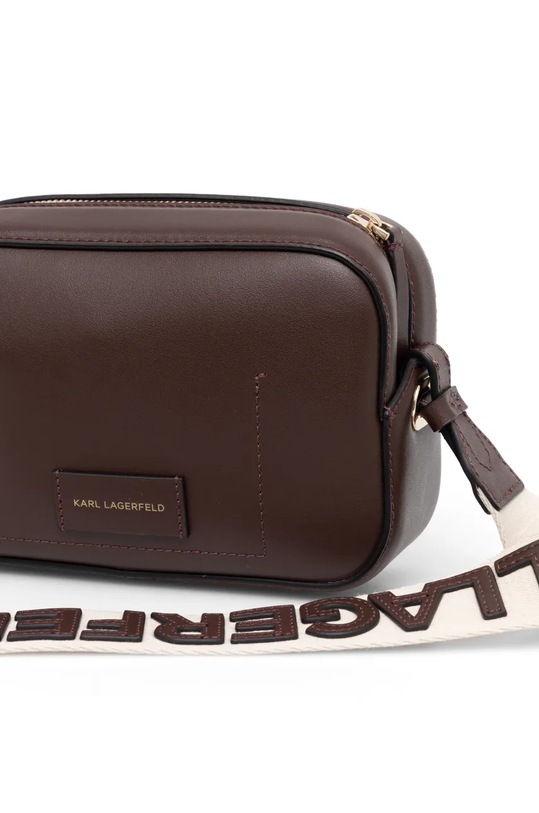 Doplnky Kožená kabelka Karl Lagerfeld 241W3029 hnedá