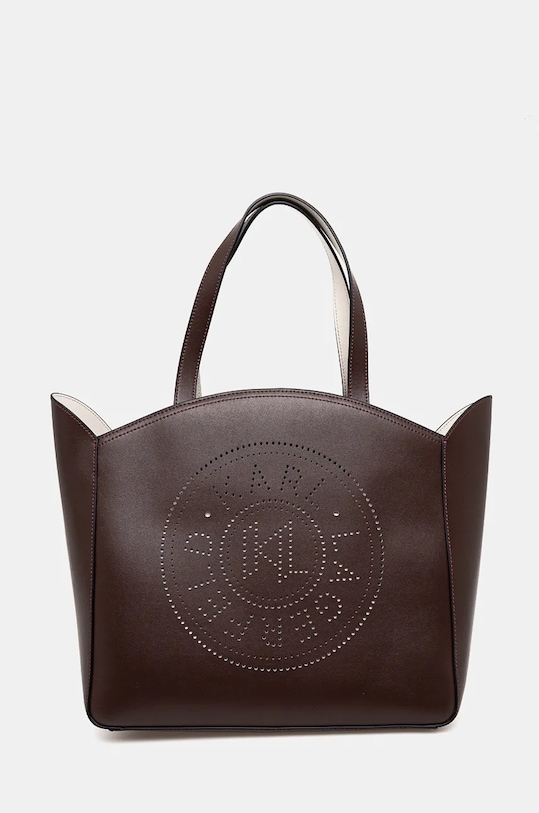 Kožená kabelka Karl Lagerfeld přírodní kůže hnědá 241W3068