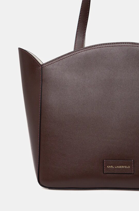 Кожена чанта Karl Lagerfeld кафяв 241W3068