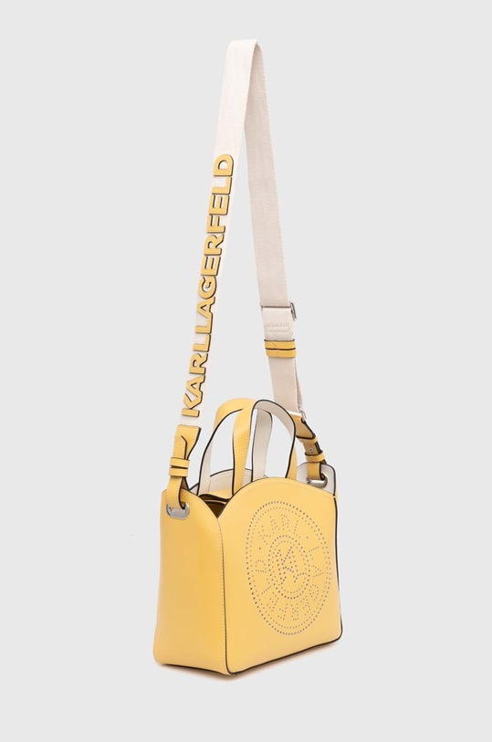 Δερμάτινη τσάντα Karl Lagerfeld λείο δέρμα κίτρινο 241W3069