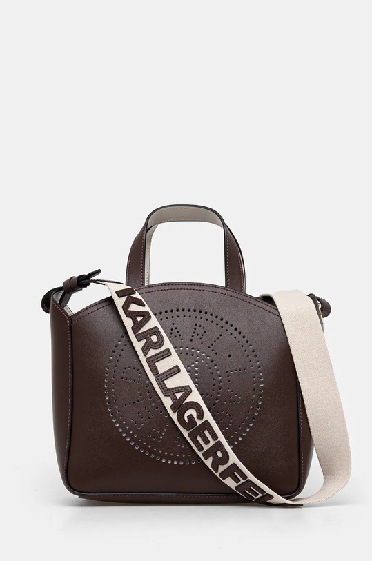 Kožená kabelka Karl Lagerfeld hnědá 241W3069