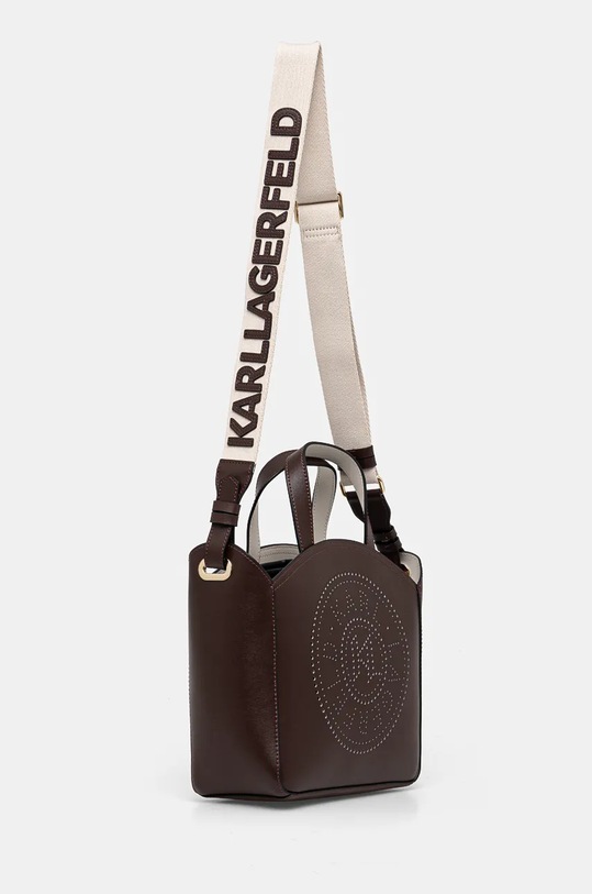 Kožená kabelka Karl Lagerfeld 241W3069 hnědá AW24