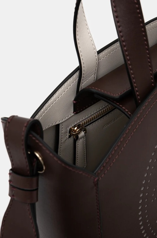 Kožená kabelka Karl Lagerfeld hnědá 241W3069