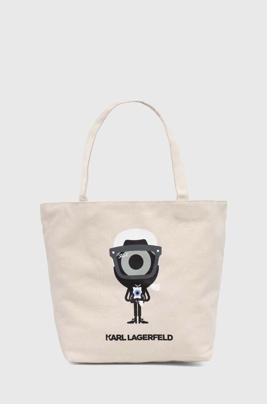 Karl Lagerfeld geanta de bumbac incape in A4 bej 241W3886