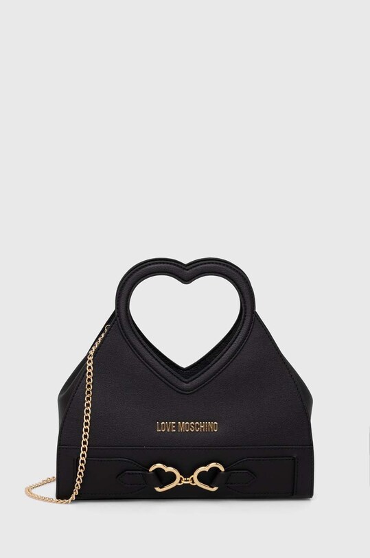 Kožená kabelka Love Moschino přírodní kůže černá JC4350PP0I