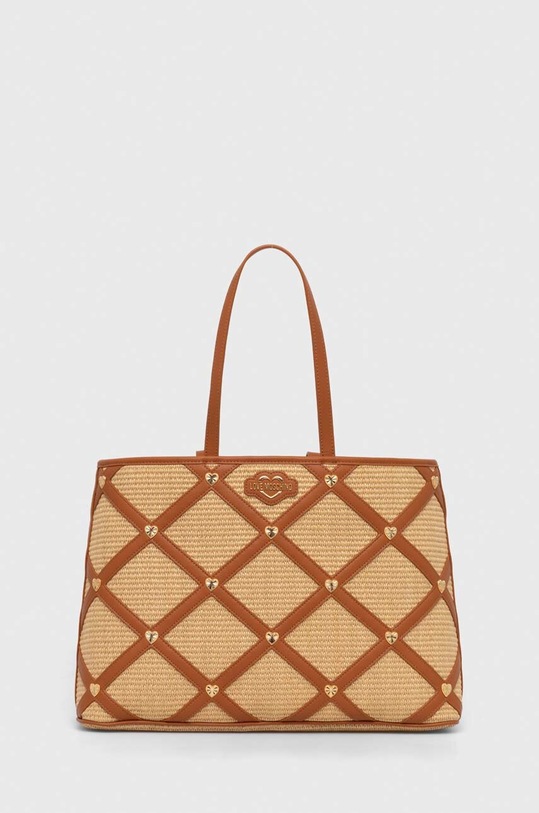 Τσάντα Love Moschino απομίμηση λείου δέρματος μπεζ JC4307PP0I